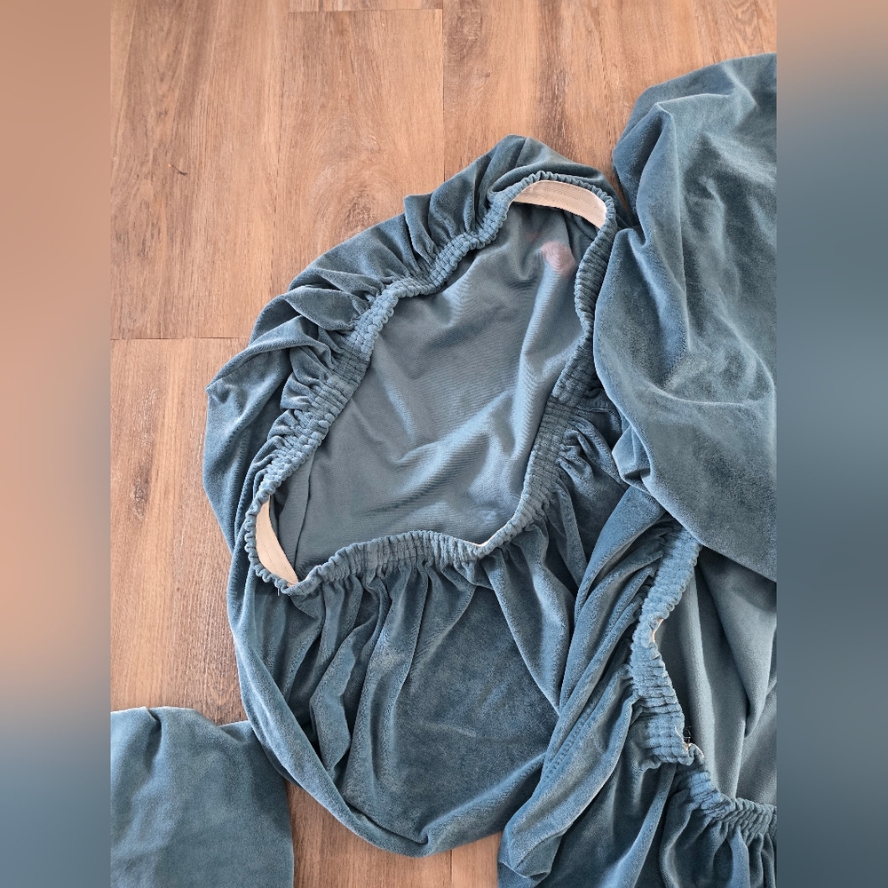 Sofa Seat Covers Velvet Peacock Blue
